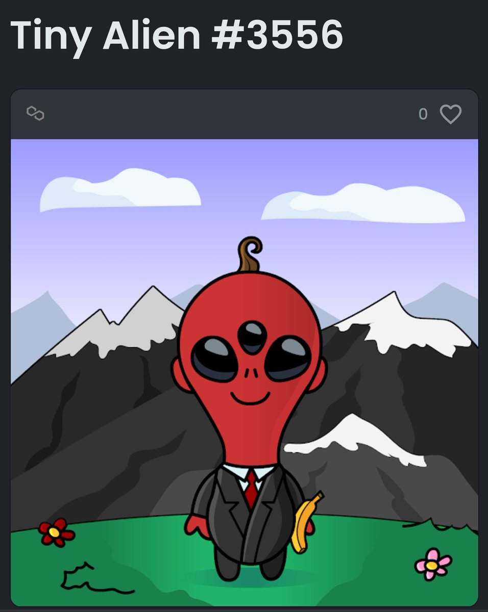 Excited for my new project shout out, this time for <a href="/TinyAliensNFT/">Tiny Aliens</a>! 

These "cute little Aliens jumped on the Omnichain and escaped Alien kindergarten," living on MATIC &amp; Eth blockchains. 

Thanks for my Alien! 

Find their community here:
discord.gg/bBbYEaTjVX

#NFTCommmunity
