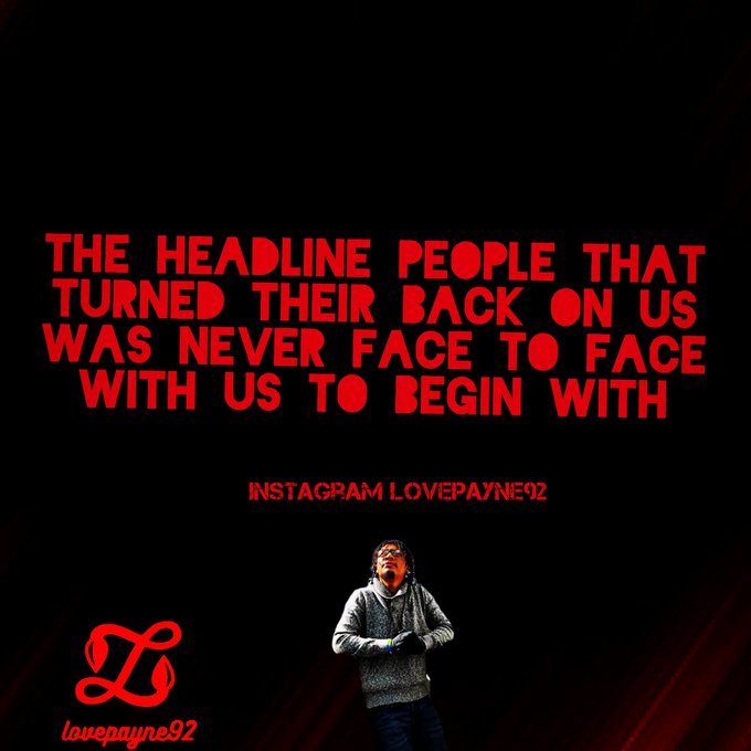 The headline reads. People that turned their back on us was never face to face with us to begin with<a href="/tag/losangeles"class="tags"><span>#losangeles</span></a><a href="/tag/blackandwhite"class="tags"><span>#blackandwhite</span></a><a href="/tag/oakland"class="tags"><span>#oakland</span></a><a href="/tag/blacklivesmatter"class="tags"><span>#blacklivesmatter</span></a>