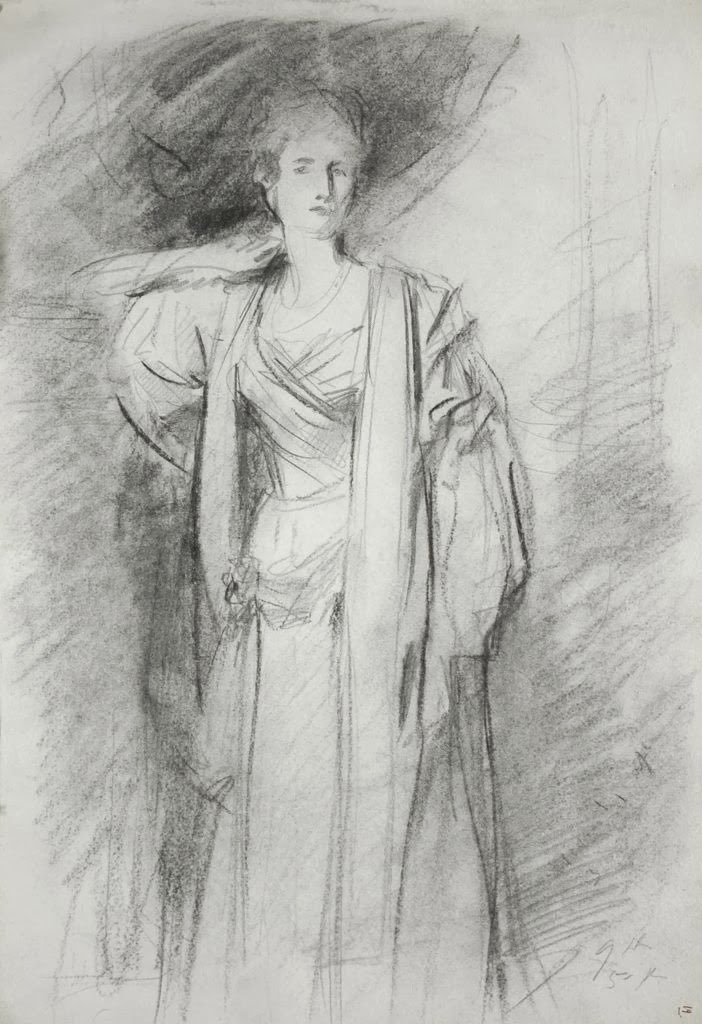 The purpose of a sketch is to serve you. 

Do you wish to sketch a fully rendered image? Planning for a painting? Study? An impression of movement? A memory?  A fun doodle? All of these are valid. They're here to serve your needs. 

Here's are other Sargent sketches from 1906 