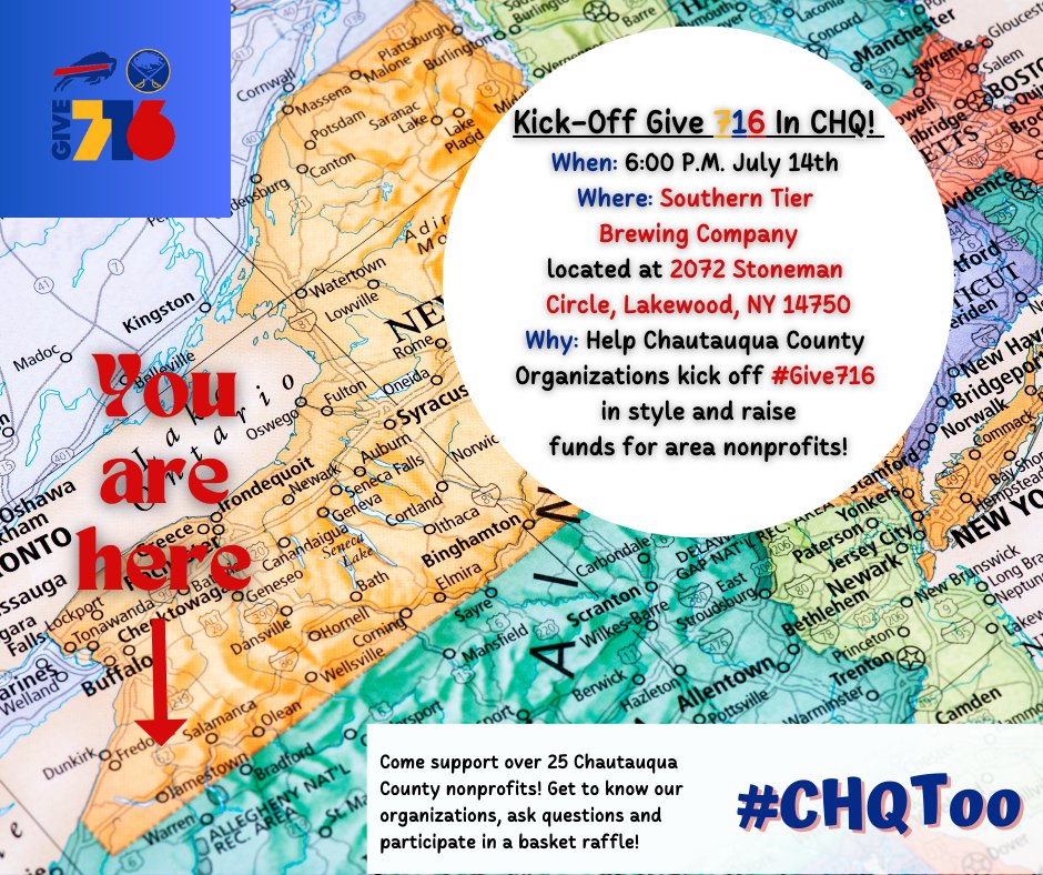 chqstriders's tweet photo. Come kick off #Give716 with over 25 Chautauqua County nonprofits! Visit https://t.co/3XH7SsCf7a for more details! https://t.co/lbJOXcl0sT