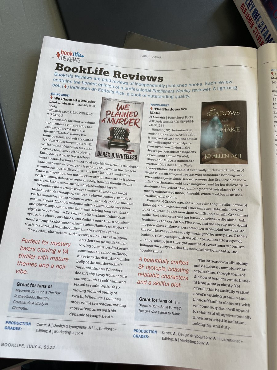 d_wheeless's tweet photo. Happy to see WE PLANNED A MURDER in the latest issue of PUBLISHER'S WEEKLY.
Get your copy of the book.
Get your free Reading Guide at https://t.co/qpfm2G6Uhi
And get to solving the mystery of the murder of Lincoln Hardcastle.
#youngadultnoir
#teennoir
#dontreadalone https://t.co/8sux9dcBhN