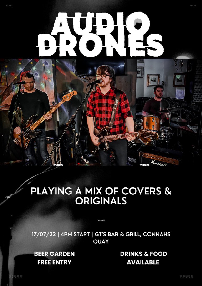 We are very excited to announce a last minute show for this weekend🥳

We will be playing at @gtsbargrill this Sunday, July 17th at 4pm in the beer garden😎

It’s free entry and weather looks to be a hot one at 29 degrees so make sure to get plenty of refreshments from the bar 😉