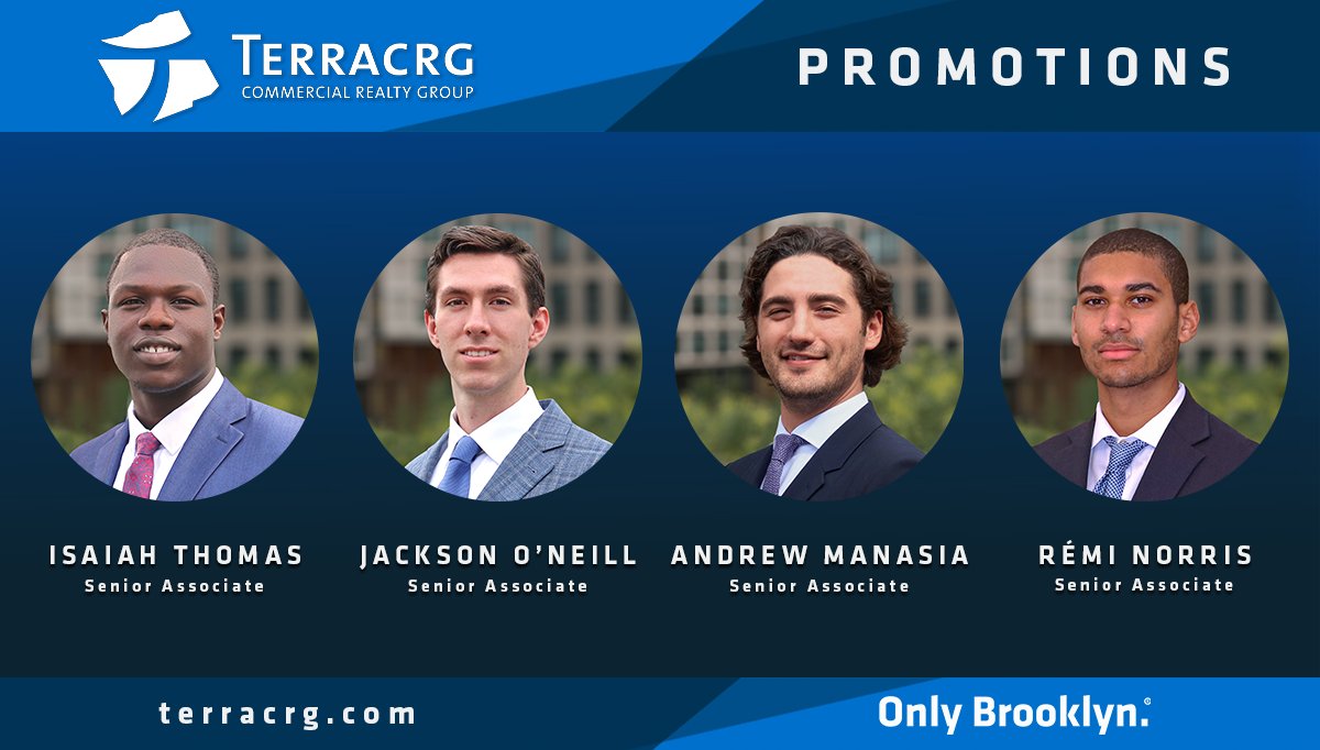 TerraCRG's tweet photo. Congratulations to our hard-working team members on their well-deserved promotions!
The dedication and diligence of these four have enabled TerraCRG to grow our presence throughout Brooklyn and we are excited for what lies ahead for them.
#terracrg #commercialrealestate #bklyn https://t.co/W3V3jrtCYi