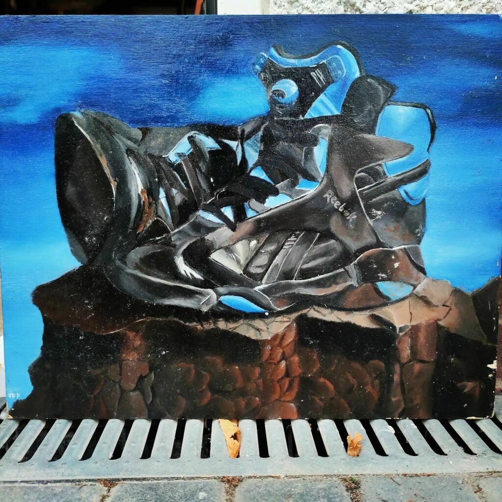 ZX81art's tweet photo. Rockin some reeboks!!!
Thanks to @mrtragicohara for the timely reminder that I had a random oil painting of my old Reebok Pumps! Circa '95
#reebok #reebokpump #oldshoes #blue #art #oilpainting #zx81art #zx81 #dundee #dundeeart #rocks #90s #90sfashion https://t.co/iIGDVKXBSV https://t.co/4SMRiiF5oF