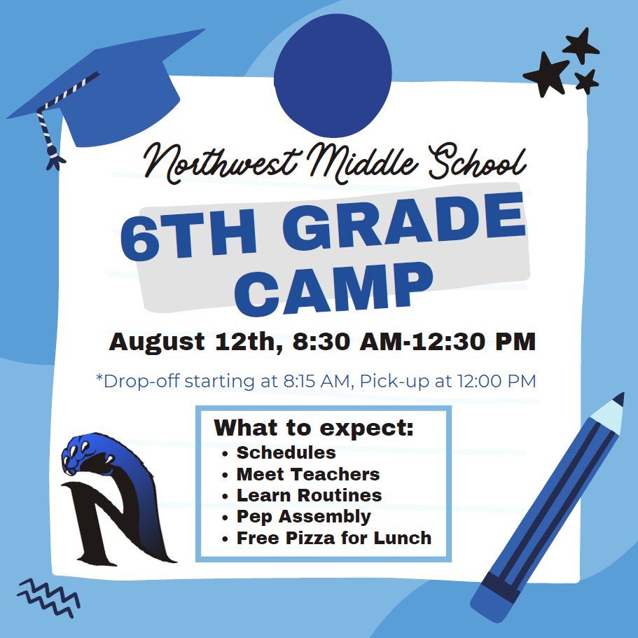 Rising 6th Graders we are excited to welcome you to Northwest! We look forward to seeing you all on August 12th! #WeAreCommunity #PanthersRiseUp