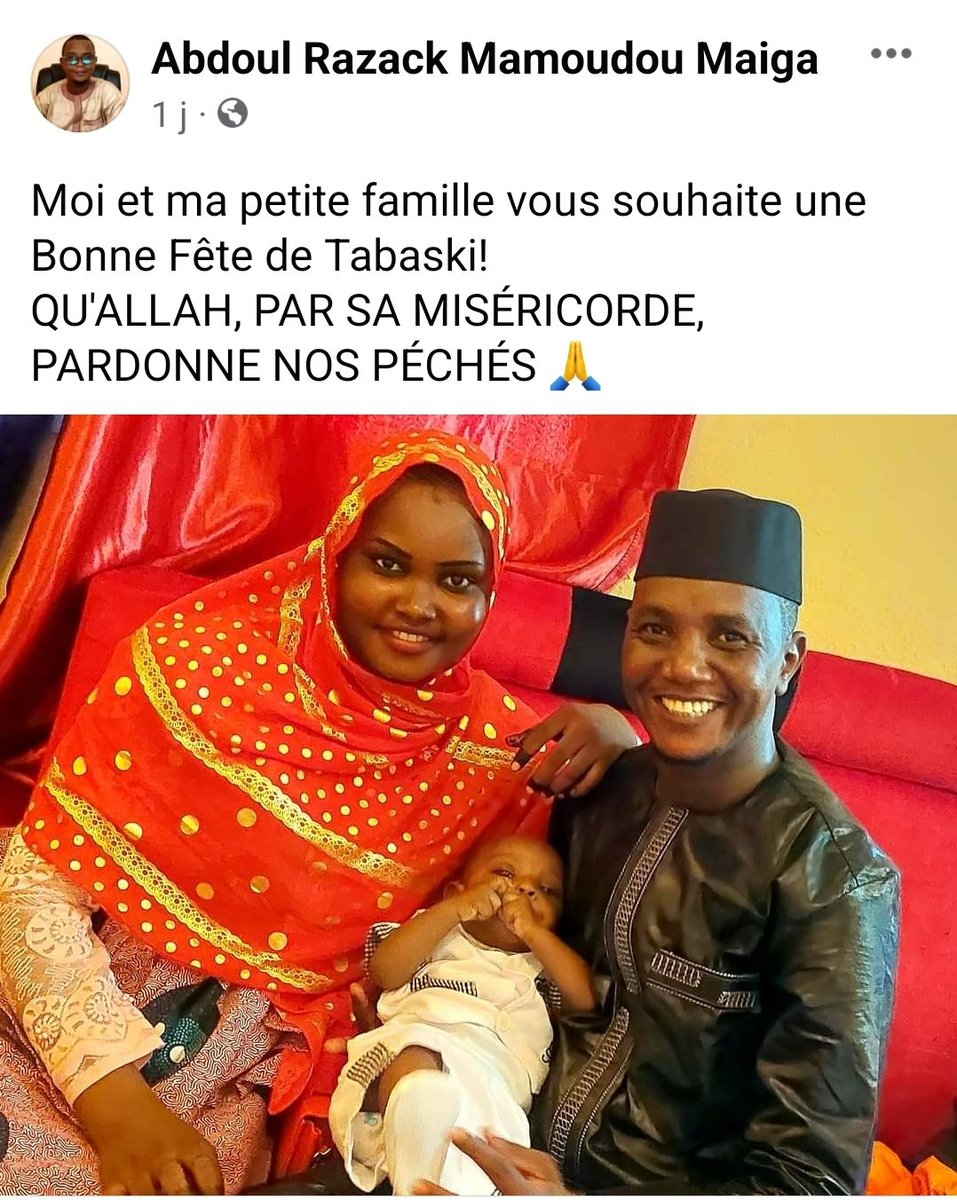 RazackMaiga3's tweet photo. TRÈS HEUREUSE FÊTE À VOUS ! https://t.co/NypiE4x3Eq