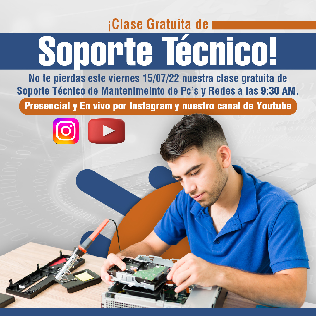 CADIF1's tweet photo. No te pierdas nuestra #cadifriday una clase gratuita donde podrás iniciarte en un área de conocimiento relacionada con el soporte técnico de Pc's y Redes

#cadif1 #clases #online #presencial #11dejun #gratis https://t.co/qEP7pabNya