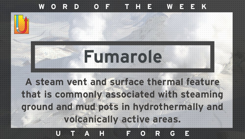 utahforge's tweet photo. This week's word of the week is 'Fumarole'. Learn more geothermal vocabularies at https://t.co/l9MPOWSJgO 
#utahforge #geothermal #fumarole https://t.co/kMiv096fZh