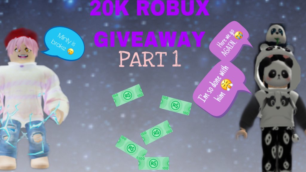 NightWritesx's tweet photo. 💰 Part 1 of a 20K Robux Giveaway 💰

This is Part 1, so ONE winner will receive 10K robux! Part 2 for the other 10k is coming soon!! 👀👀

Rules ;
     ♡ follow @TheMintyRafeeq AND me
     ♡ heart
     ♡ retweet
     ♡ comment when done

Ends when Minty decides

Goodluck 💛 https://t.co/e37s2T0g6p