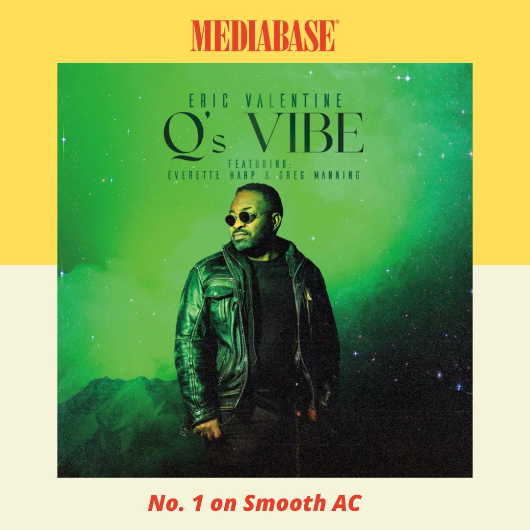 “Congratulations to Eric Valentine for his New No.1 hit with “Q's Vibe (feat. Everette Harp & Greg Manning)” on the Mediabase U.S. Smooth AC Music Chart.' Click the link in our bio to listen to all our New No.1 hits! (Mediabase/Copyright © 2022) #mediabase #radio #ericvalentine