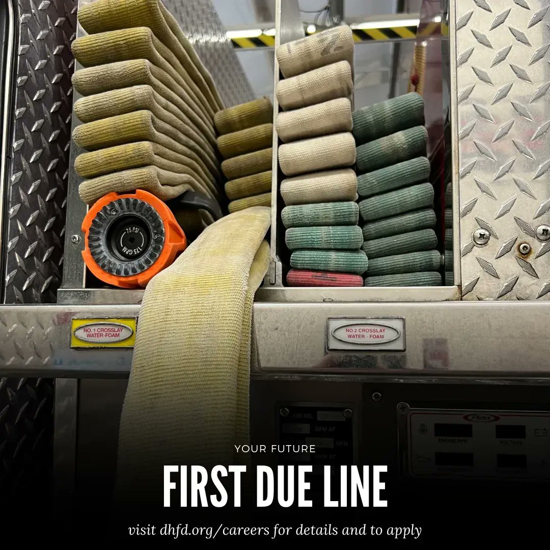 DHFD's tweet image. DHFD is now accepting applications for full-time firefighters. Pay starts at $46,216. Visit buff.ly/3nQvfz0 for details and to apply.