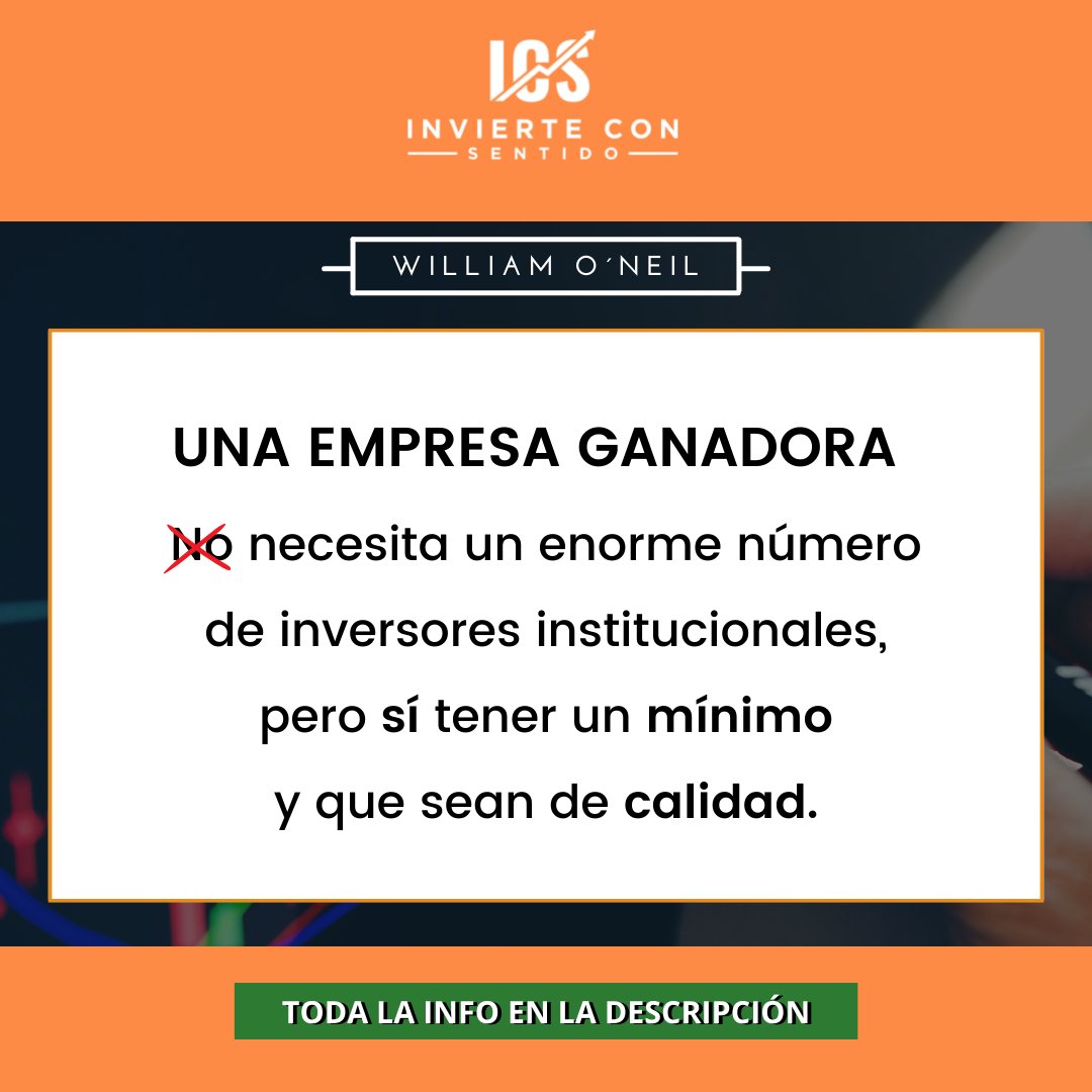 InvierteConSent's tweet photo. 🏆 O’Neil nos dice que un número razonable de fondos podría ser por ejemplo unos 20 o 25 en alguna empresa demasiado nueva y pequeña, aunque la mayoría de los valores tienen muchos más.
Te lo contamos aquí👇
https://t.co/S1K6z8GTww
#invierteconsentido #howtomakemoneyinstocks https://t.co/gTYPw2GRKi