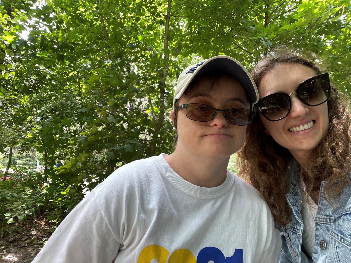 albrandstatter's tweet photo. Amy out for a walk with her buddy, Katy! Recently, Amy started volunteering with Community Living Burlington, where she has built a great connection with Katy, who is an active member of their day program. 😊 https://t.co/epa3R8eW0Y