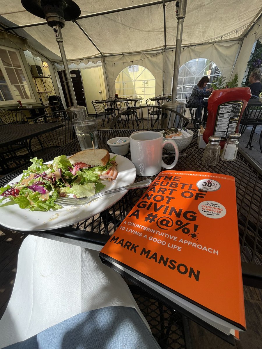 kpotttts's tweet photo. @markmanson I almost took the cover sleeve off before taking this with me to a public solo lunch. Then I laughed at the irony of that. https://t.co/c2khs6tHsj