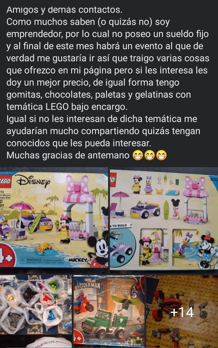 BigPapaSSB's tweet image. Amigos, quizás no sepan pero soy emprendedor donde vendo artículos con temática LEGO y estoy juntando porque quisiera ir a mi primer factor.
Por si les interesa o saben de alguien que le guste LEGO les dejo el enlace, si no igual pueden ayudar retwiteando