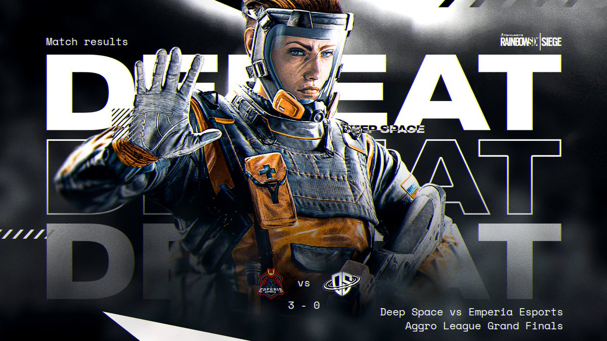 Well, our undefeated streak comes to an end in the Aggro League Grand Finals. GG's <a href="/EmperiaEsportss/">Emperia Esports</a> we lose 3-0 and we take 2nd place 2 seasons in a row. We have R6 team updates coming very shortly.