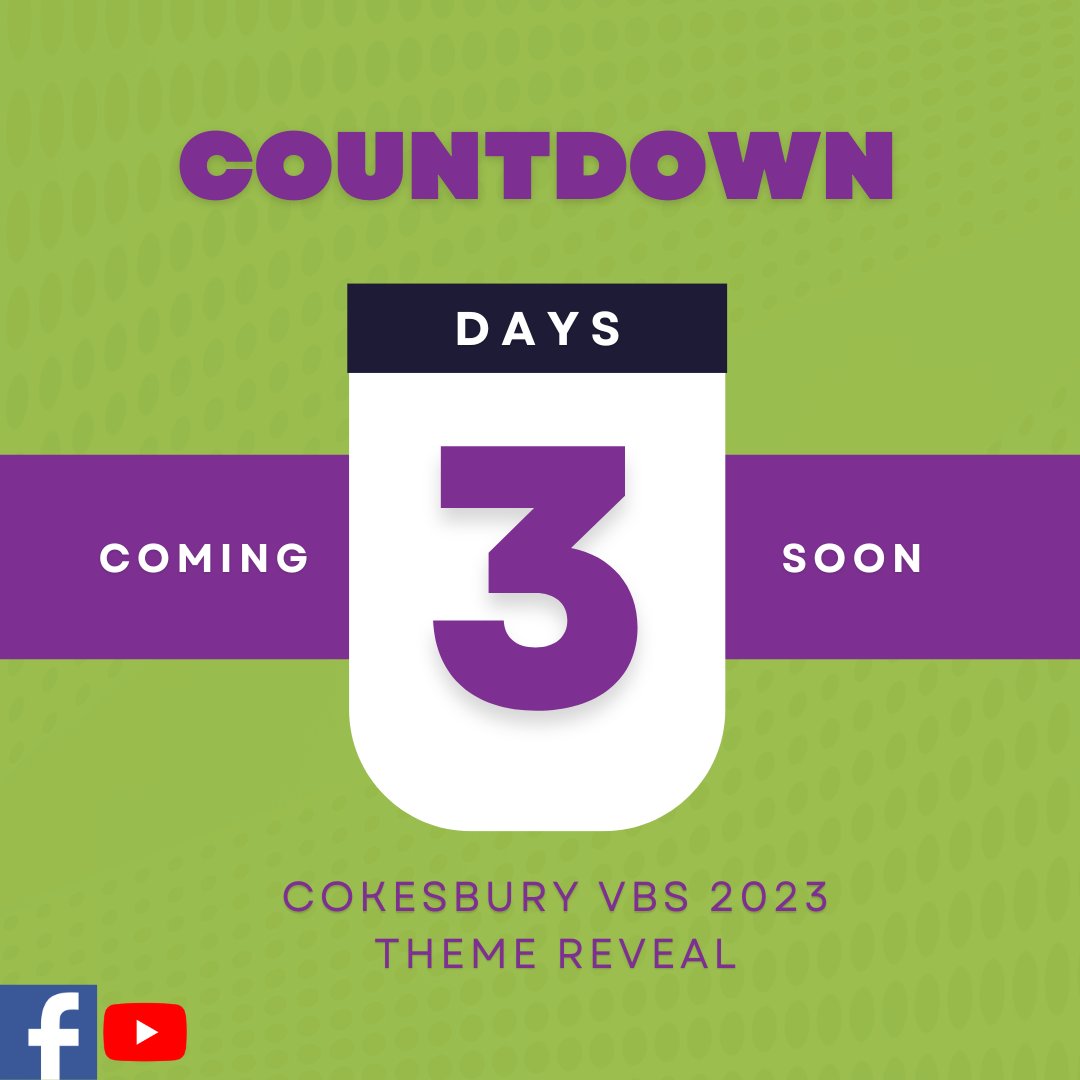 Join us for the Cokesbury VBS 2023 Theme reveal LIVE this Thursday, July 14th at 2 PM CT on our Facebook and YouTube pages! Reply to this tweet with your favorite Cokesbury VBS theme from years past!