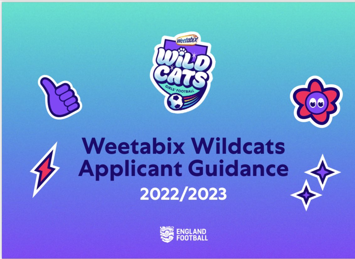 In celebration of the Euros starting applications for Weetabix Wildcats (5-11 years) and Squad (12-14 years) programme are now open. A great opportunity for clubs to grow the girls game. Applications to apply for both Wildcats and Squad closes on 12th August <a href="/HertfordshireFA/">Hertfordshire FA</a>