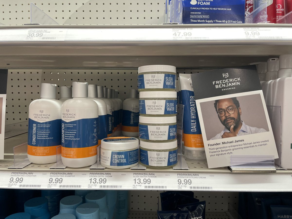 I use to review for #FrederickBenjamin Grooming years ago on my YouTube Channel. Nice to see his products in #Target #BlackOwnedBusiness