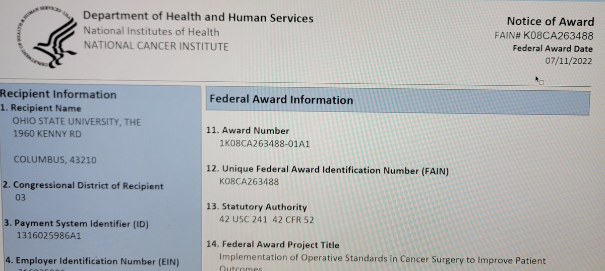 Funded! It takes a village... <a href="/e_paskett/">Electra Paskett</a> <a href="/birkensarah/">Sarah Birken</a> <a href="/CarsonLabOSU/">William E. Carson III</a> @heenastat Dr.Padamsee and my tireless team Angie and Sandy and many more that Twitter word count wont let me list. Thanks!  <a href="/OSUCCC_James/">The James at Ohio State</a> @NCI_ImplSci <a href="/timpawlik/">Timothy M. Pawlik</a>