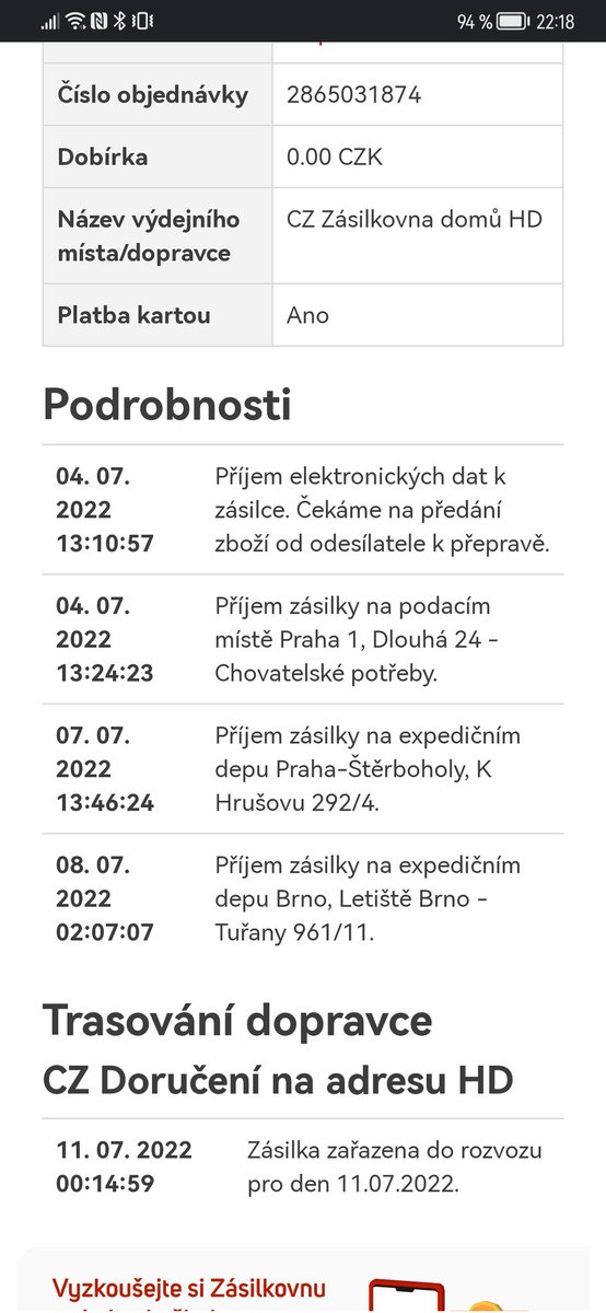 trcalek's tweet photo. @Kocourvbotach @Zasilkovna Ju, je fakt, že se Pošta pomalu zlepšuje, zatímco @Zasilkovna jde opačným směrem. Viz třeba tento balíček už ke mně bude zítra putovat týden a kdoví, kdy a zda skutečně dorazí. https://t.co/Cdtt9o83Mw