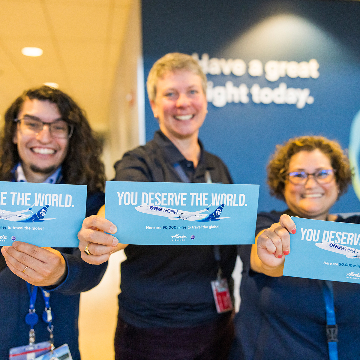 AlaskaAir's tweet photo. We love a surprise that flies! To celebrate 90 years in the skies, we’re giving our world-class employees—who show nonstop care for our guests, communities and each other—90,000 miles to fly anywhere around the globe! Read more: https://t.co/MekbnWHNbg https://t.co/kl7bkLPfAY
