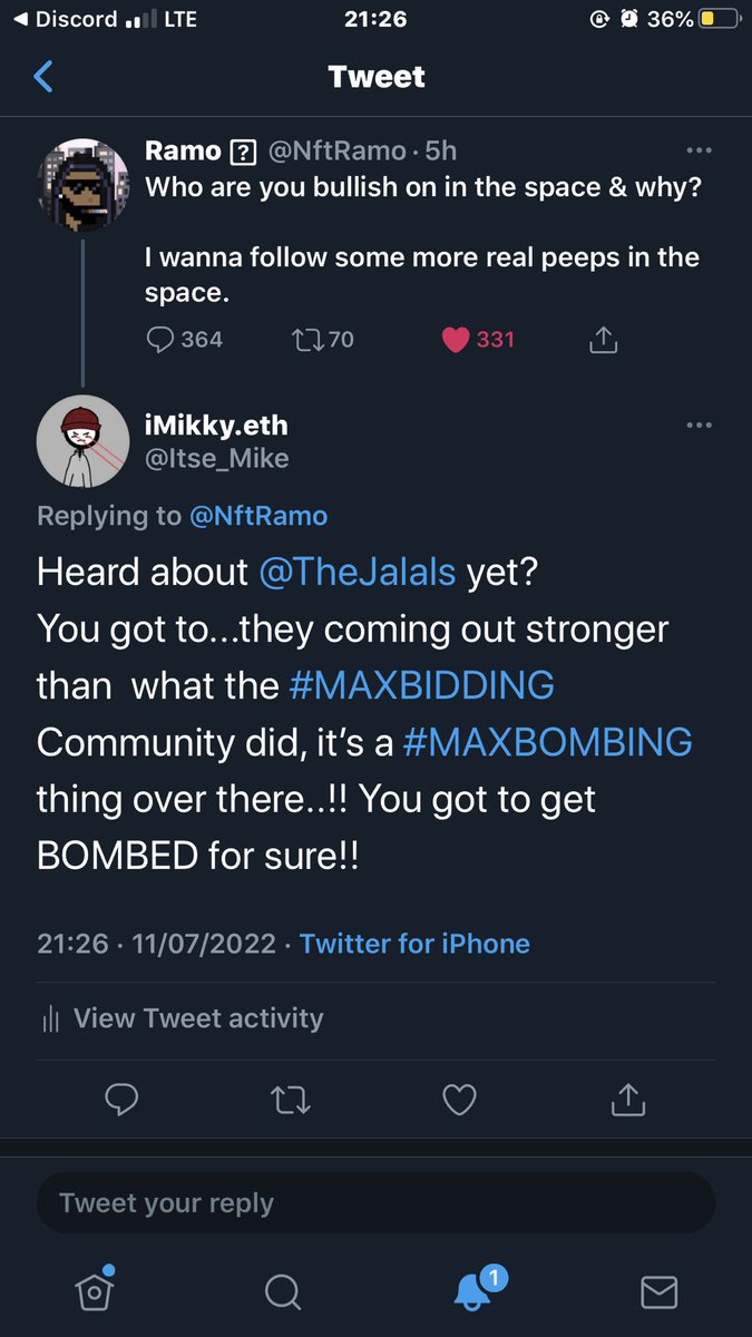 iMikkygram's tweet photo. @TheJalals @NftRamo #MAXRAID #MAXBOMBING

@FavourHumphery @cryptosjaredbo3 
Let’s get Bombed!! https://t.co/AV7vR4AbCT