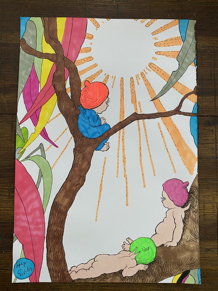 Gntgraphics's tweet photo. Here are the #adventures of
#Snugglepot and #Cuddlepie.
They were #fosterbrothers and
this is how it came about.
#MayGibbs
#colouringforadults #myaddiction #hobby #artsandcrafts #arttherapy https://t.co/QGYKRwI5V5