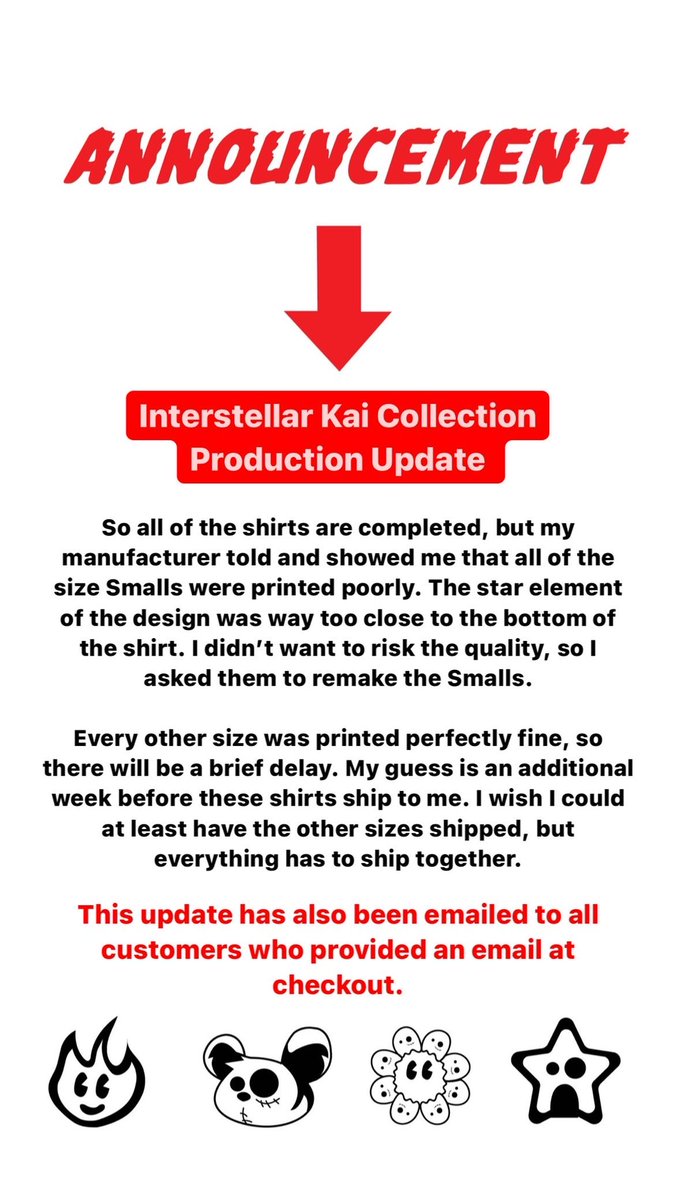 _on1025_'s tweet photo. Production Update for the Interstellar Kai T-shirts! https://t.co/ZJ0xVO4cl3