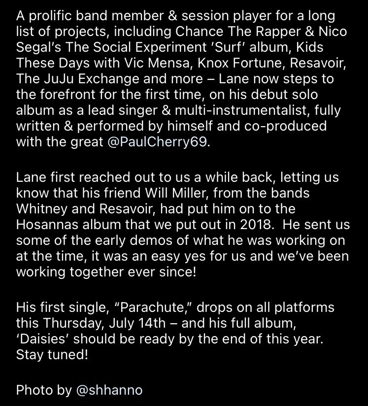 Announcing…

The next artist on Fresh Selects — @LaneBeckstrom!

Best known in the Chicago music scene as a go-to bassist for some of the city’s best projects of the last 5+ years, we’re excited to debut Lane as a singer/songwriter for the first time

First single this Thursday!