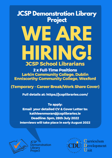 jcsplibraries's tweet photo. Are you a librarian who is looking for an exciting new challenge? Ever considered a career in school libraries? Join our great national team - and make a real difference in students' lives. Apply now. Full details at https://t.co/q1NkSICIcX https://t.co/eQm0bzQdVY
