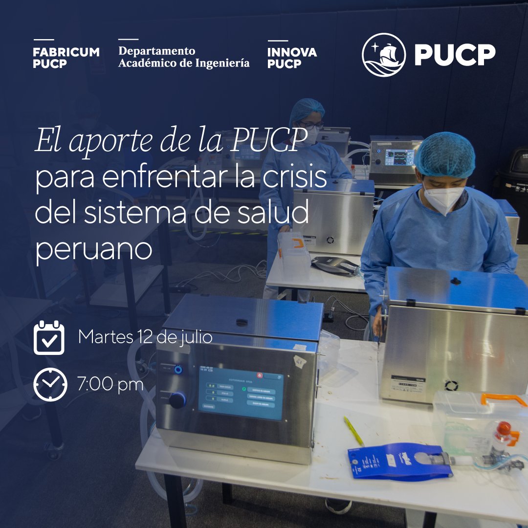 fcipucp's tweet photo. #SéGrande #FabricumPUCP
Te invitamos a la presentación de FABRICUM PUCP, la revista del Departamento de Ingeniería, y a la mesa de diálogo: “El aporte de la PUCP para enfrentar la crisis del sistema de salud peruano” 
Link de inscripción: https://t.co/yw5qL1CyYL https://t.co/k9Tlox2EYf