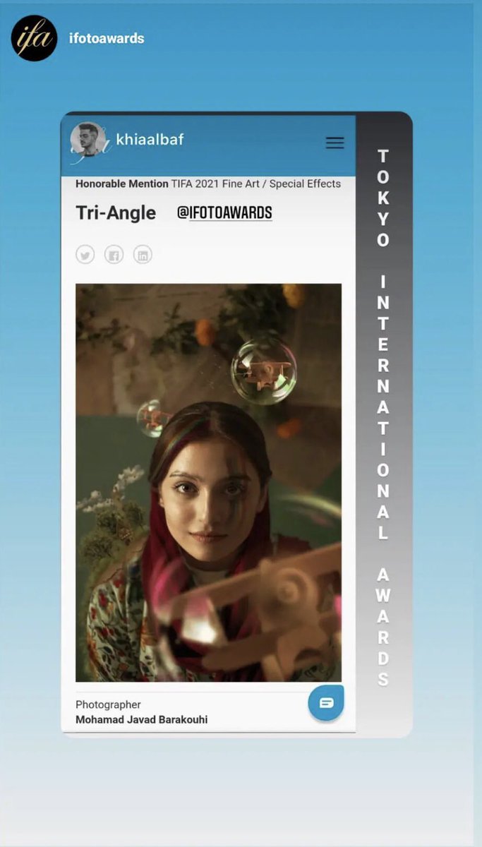 khiaalbaf's tweet photo. 🫧🫧🫧#Certificate 🫧🫧🫧

💫⚡️Tokyo international foto awards 2021⚡️💫

✨Please see the link 👇🏻

https://t.co/44b7HXtfax
#nftcollector #NFTcollectibles https://t.co/jbxW9OEP1f