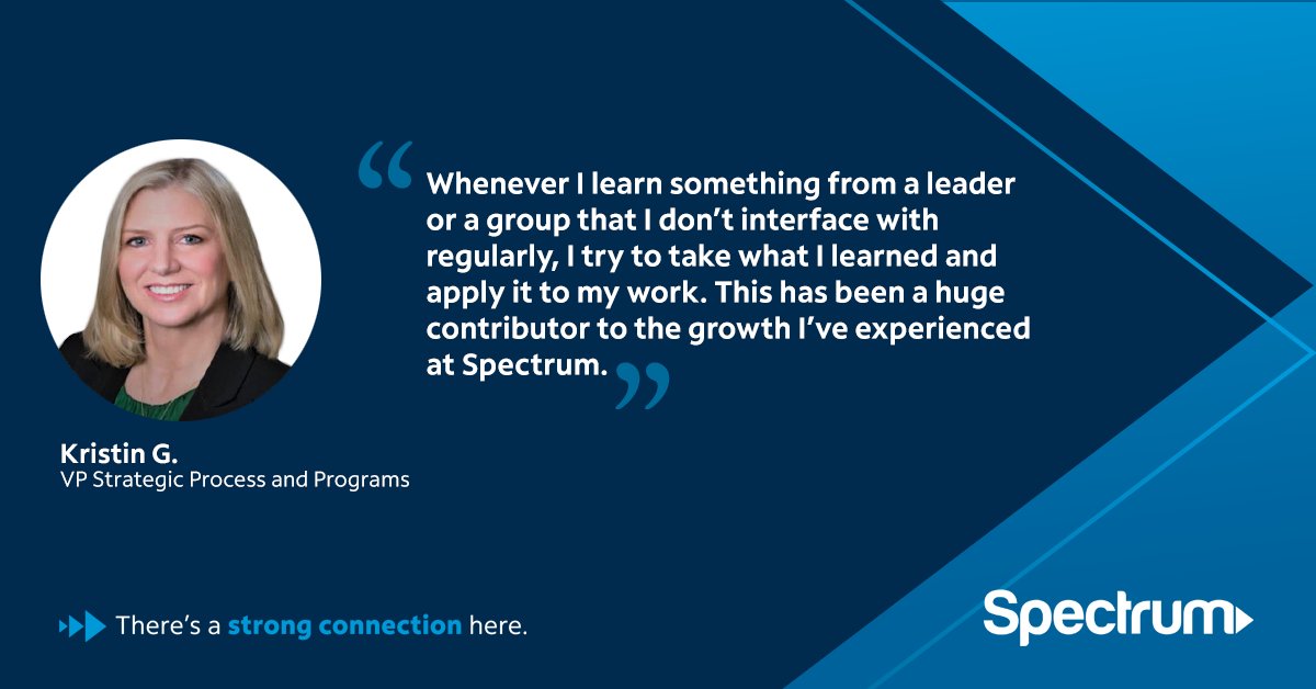 _SpectrumJobs's tweet photo. "Before I joined Spectrum, I observed how the company was driving innovation and tech forward. I knew I wanted to be part of it."

Read more below about Kristin G., Vice President of Strategic Process and Programs.

https://t.co/tVobxVsYTf

#JoinSpectrum #LearningCulture https://t.co/A2gmSSW6dD