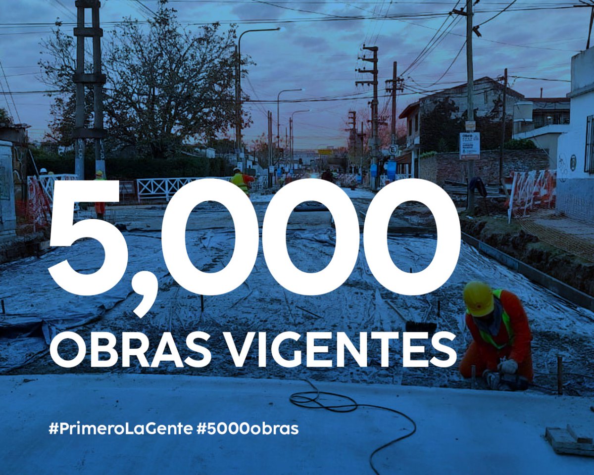 _Raul_Diaz's tweet photo. ✅ 5.000 obras vigentes en las 23 provincias más CABA. 

✅500.000 puestos de trabajo registrados en el sector de la construcción.

¡Argentina crece, genera empleo genuino y mejora la calidad de vida de las argentinas y los argentinos!

#5000obras
#PrimeroLaGente https://t.co/53jTy7U9qZ
