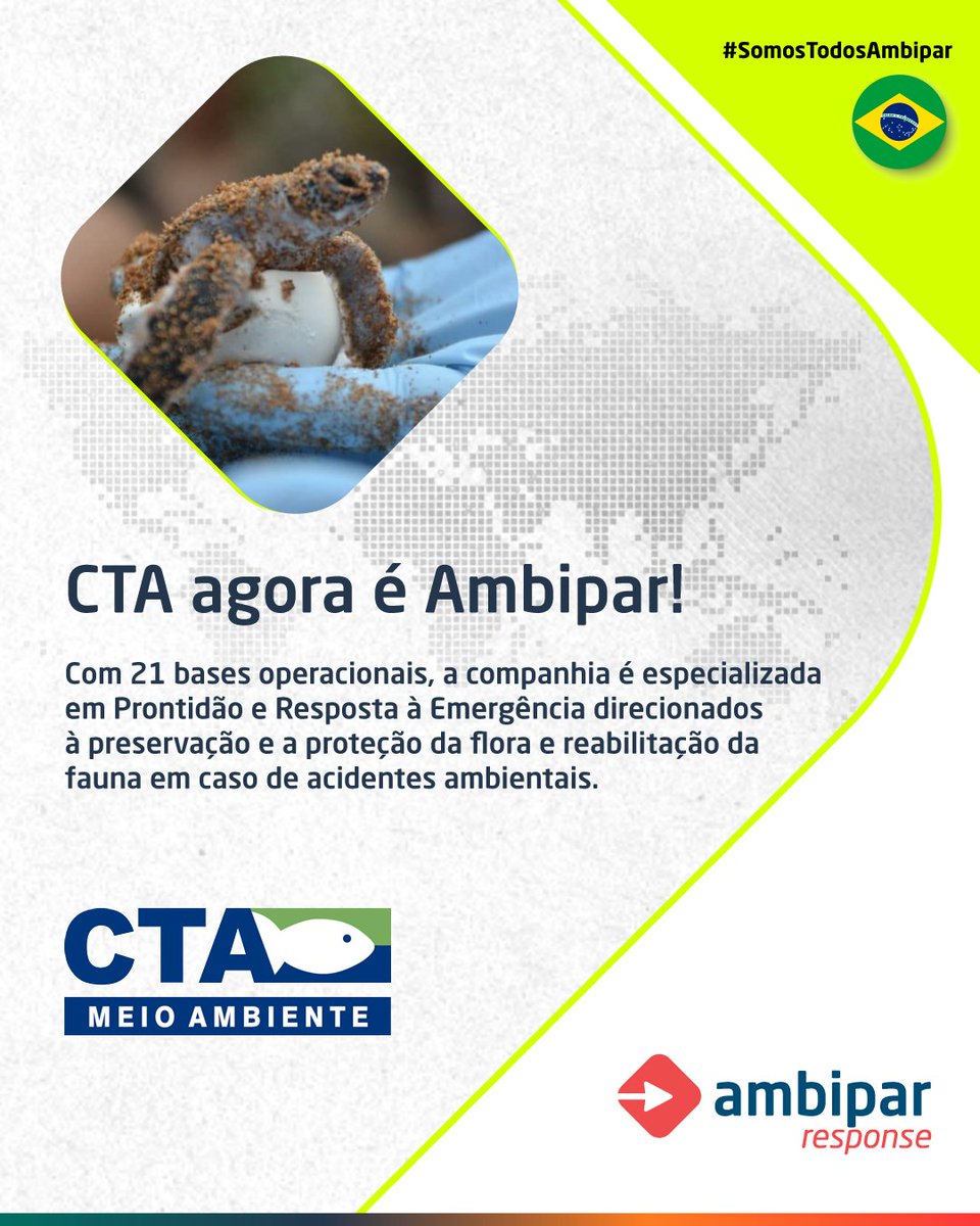 CTA agora é Ambipar!

A CTA - Serviços em Meio Ambiente é especialista em recuperação e proteção da flora e reabilitação da fauna em caso de emergências ambientais.