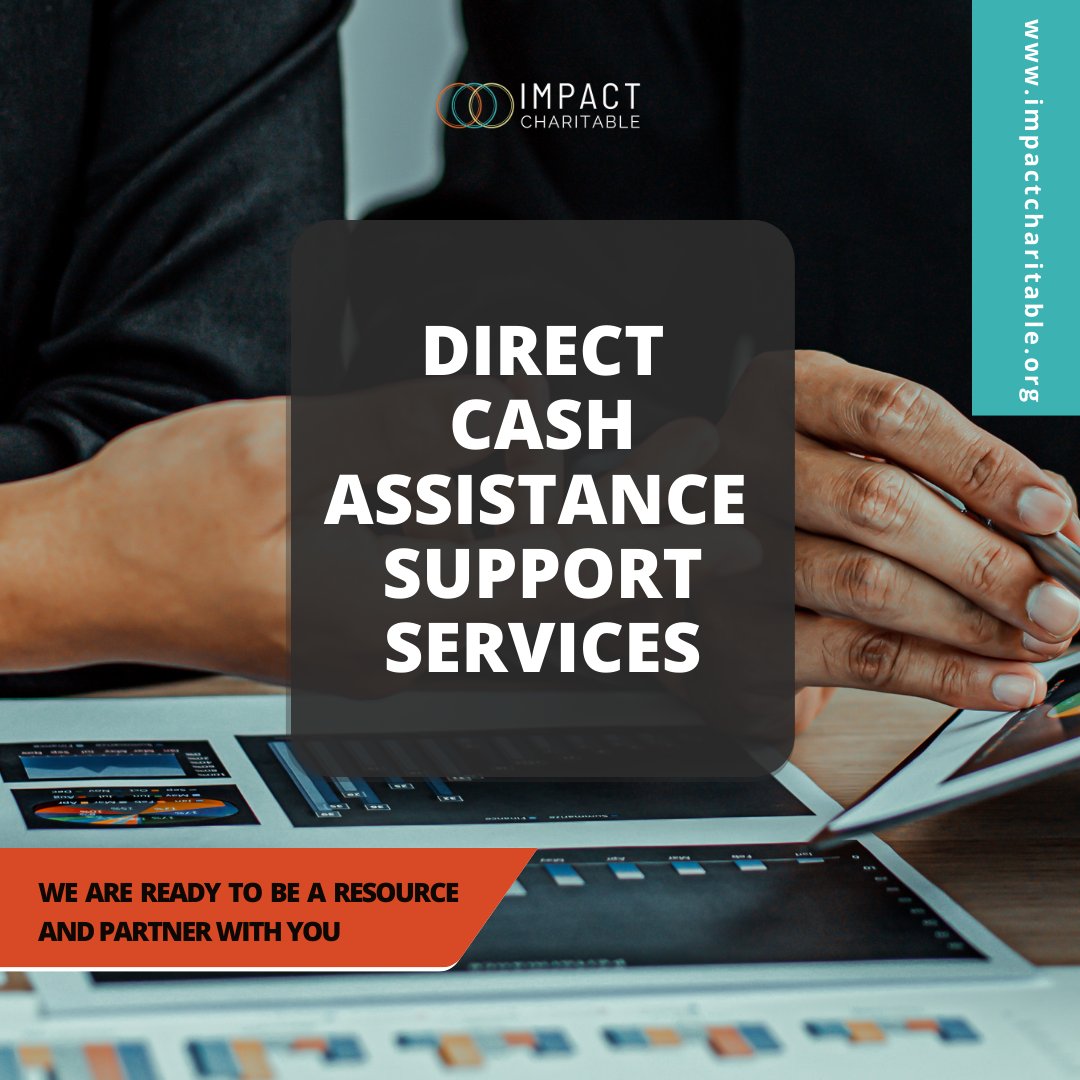 The services we provide for Direct Cash Assistance:
Design and Develop Direct Cash Assistance programs⚡
Program Development and Management⚡
Monitoring and Evaluation Direct Cash Assistance programs⚡

Read more about our Direct Cash Assistance Funds↩️ 
impactcharitable.org/services/direc…