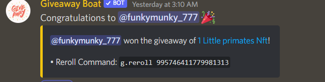 funkymunky_777's tweet photo. So happy to have got into @littleprimates and won their Little Primate giveaway. Degen mint but a very active team and community. Love the Little Ape's, LFG...
#LITTLEPRIMATES #NFTGiveaway https://t.co/8BylrBs4jD