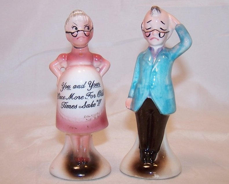 For Old Times Pregnant Couple Salt and Pepper Shakers Shaker Use link to purchase: buff.ly/3ADXuZn #oldandpregnant #pregnantsaltandpepper #saltandpepper #pregnant #elderlycouple