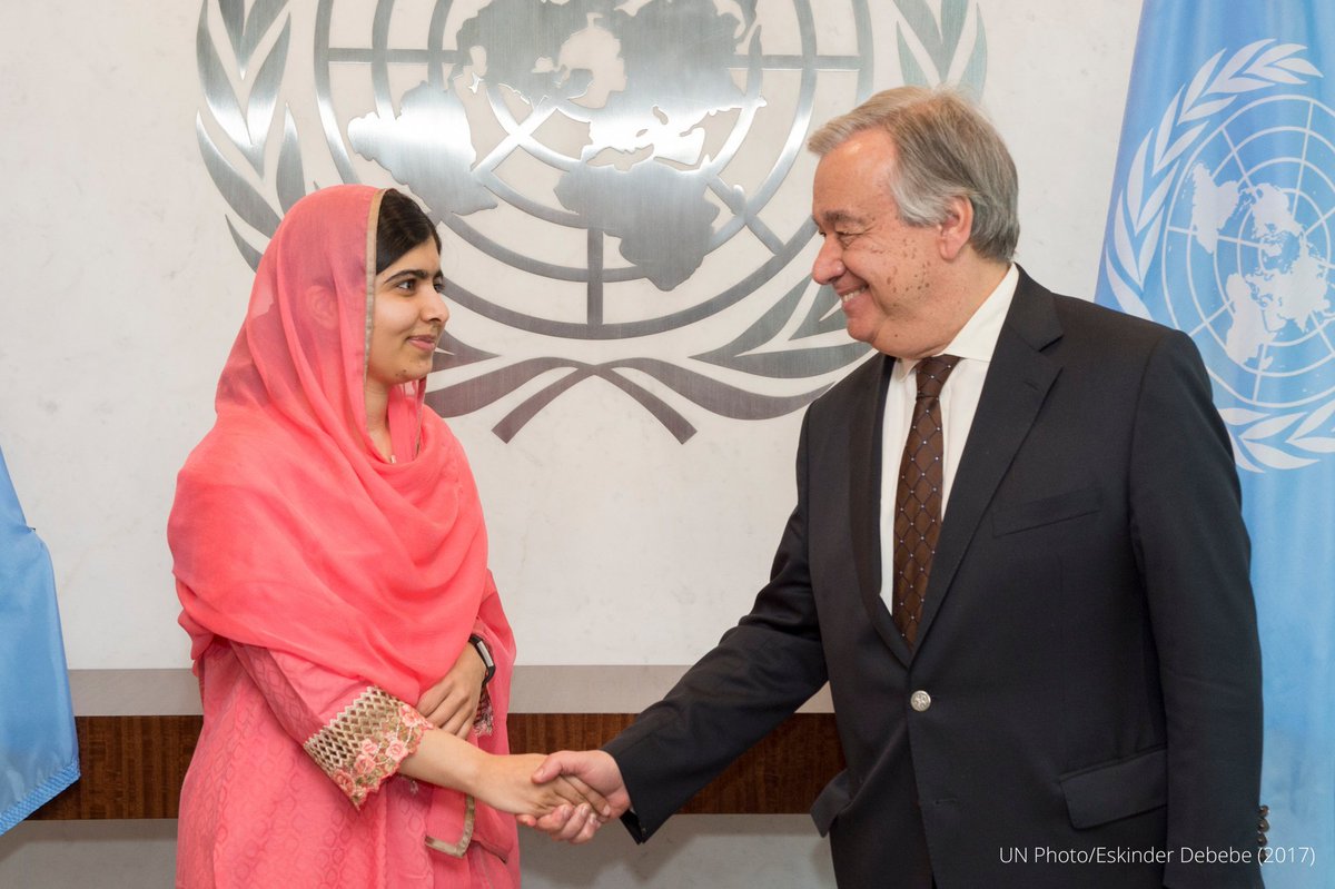 antonioguterres's tweet photo. Wishing @Malala a very happy birthday.

At a time of setbacks in girls' education, your voice &amp; determination are needed more than ever. https://t.co/asJJEILRFD