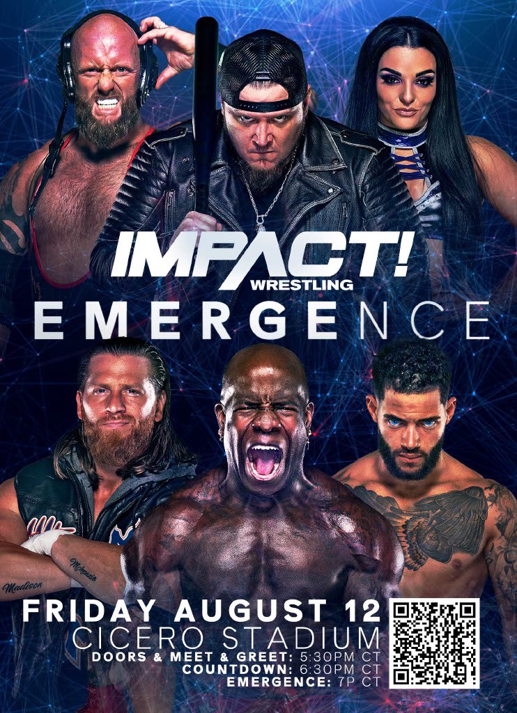 DanielSpencer's tweet photo. .@IMPACTWRESTLING 
#Emergence LIVE from Cicero Stadium in Chicago, IL on Friday, August 12th. 
 
Tickets 🎟: https://t.co/SYRj9BGuUr

Watch 📺 💻: https://t.co/ShXF8jbfdQ

#IMPACTWRESTLING #CHICAGO https://t.co/9wPjyH9rQr