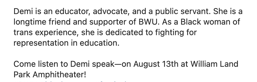 BWUSac's tweet photo. Sacramento Black Womxn's Festival Weekly Updates:
As we get closer to the date of the Black Womxn Festival, we would like to provide updates and highlight some of our guest speakers, activities and performers for the event. This week we are highlighting Demi Gooch!
#BWU #festival https://t.co/o7BreqVPwF