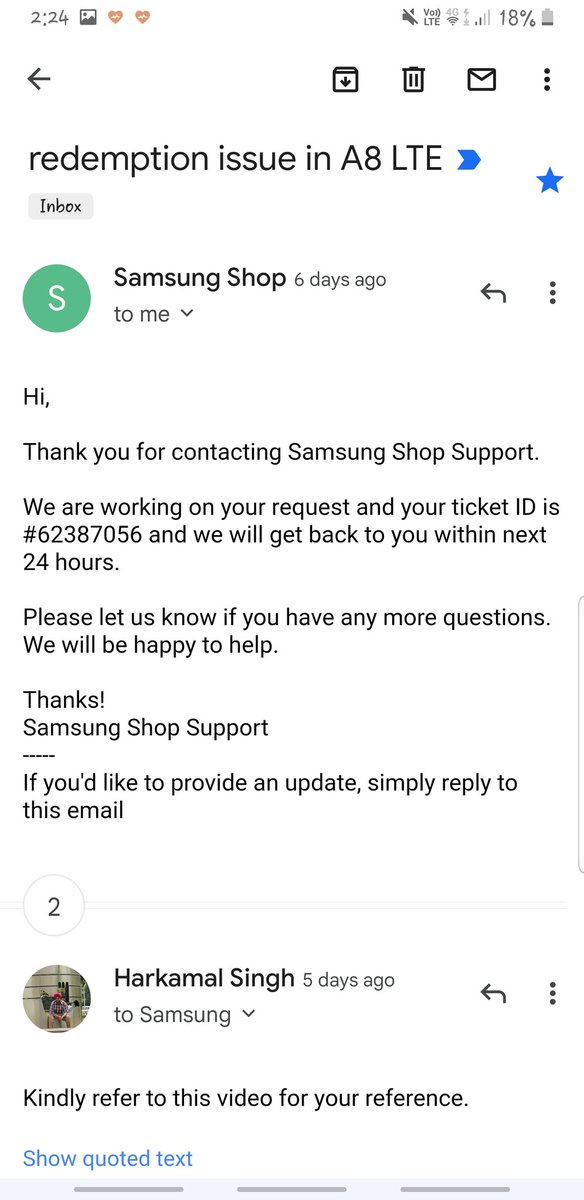 LotusOfGod's tweet image. It's been 2 weeks now and no resolution has been provided yet, just fake and lame excuses on the name of customer support. I call daily and your CCE gives same response that they will revert in 24 to 48 hrs.
#worst_customer_support 
 @SamsungIndia @Samsung @SamsungMobile