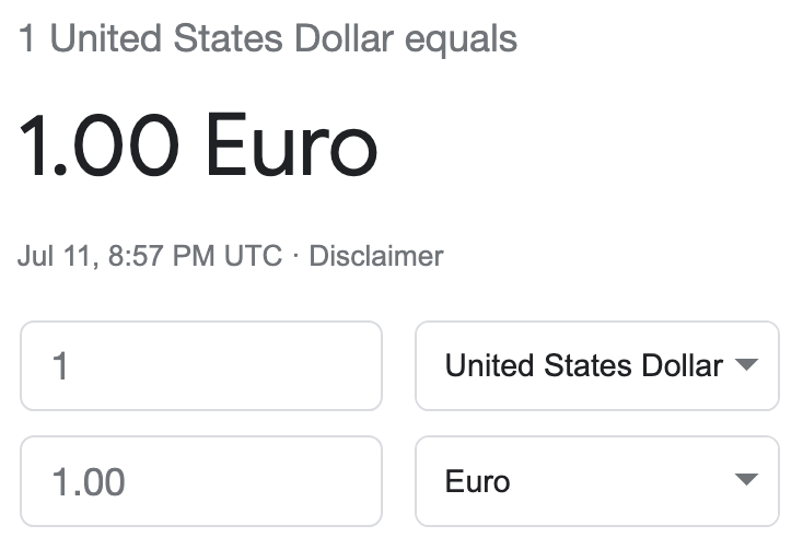 SwingPony's tweet photo. Ladies and gentlemen, it's official.

1:1 USD / EURO https://t.co/I9AkAsRHSN