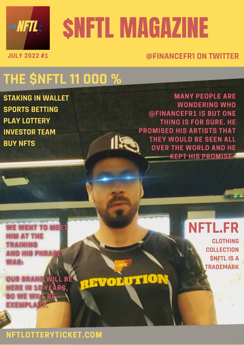 Thanks to the $NFTL team for making this magazine 😊
 
✅ #NFTs with use cases on : 
#AVAX #XTZ #ETH #BNB #MATIC

💫 SHARE 5 winners 500 $NFTL token 
NFTLotteryTicket.com