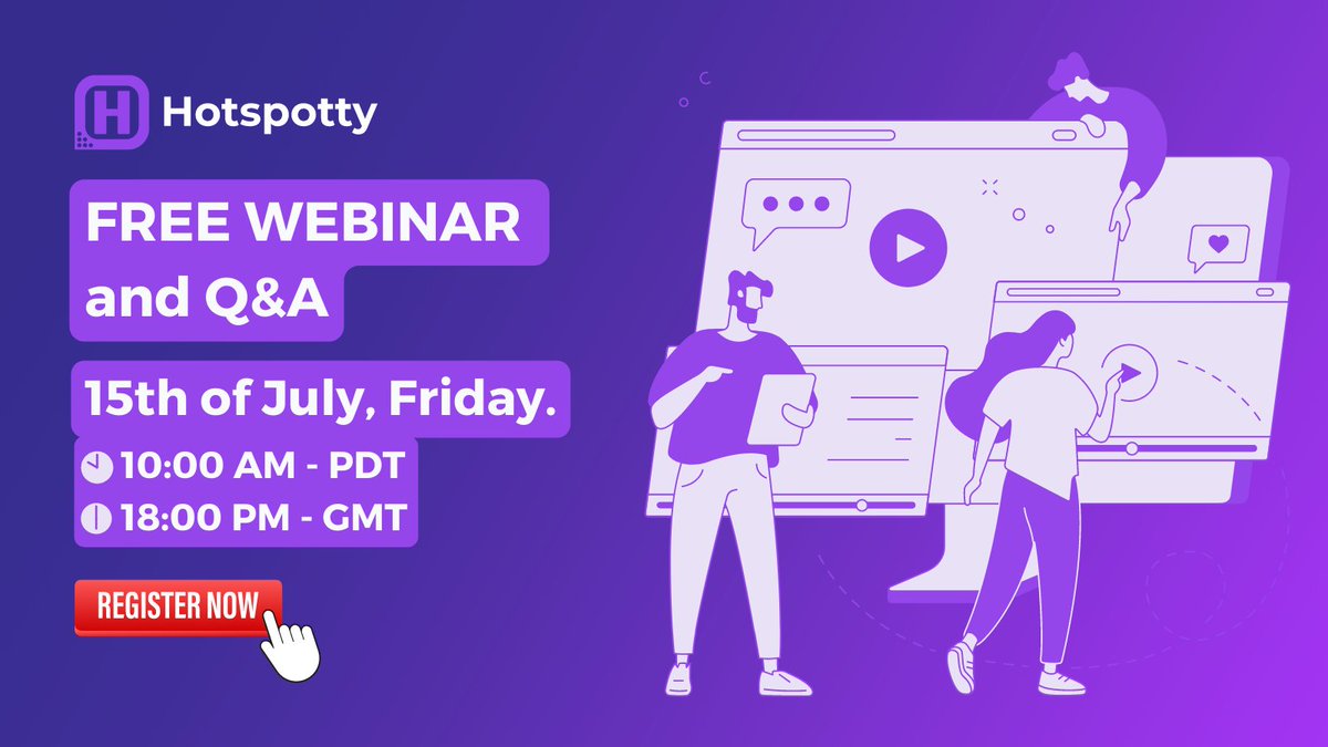 dspillere's tweet photo. Hey peeps, we are organizing a Webinar/AMA with me and @maxime_goossens on the 15th of July at 10:00 am (PDT) / 18:00 pm (GMT) to talk about @Hotspotty, what we have been up to and where do you wanna take this balloon.

Make sure to subscribe: https://t.co/RGzsThTmii
Let's go!!🎈 https://t.co/O9jdEsQcfu