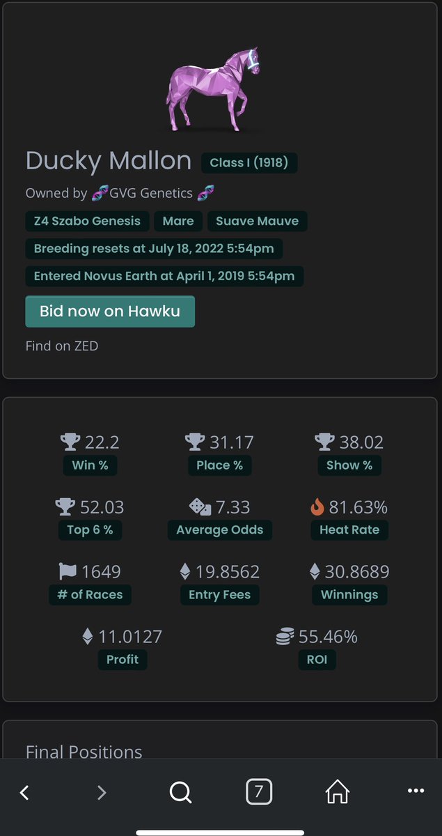 TheRealGVG's tweet photo. Congratulations to @spartandna on the massive acquisition of an icon in @zed_run.  Was a pleasure sir, thank you for the smooth transaction 🤝🥂🤍 https://t.co/E850uMZAT9