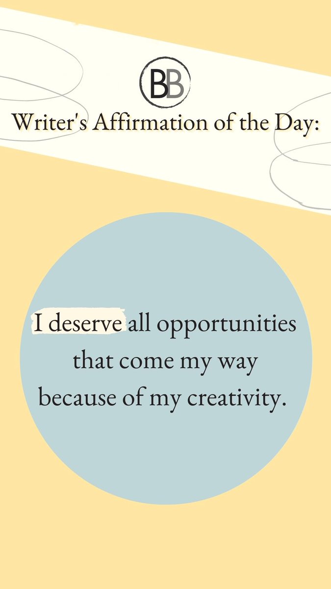 BreakBreadProj's tweet photo. Today's #writersaffirmation !!
#creativity #writersoftwitter #writingcommunity #writinginspo #BreakBreadMagazine #BreakBreadliteracyproject https://t.co/bbRUrz1twB