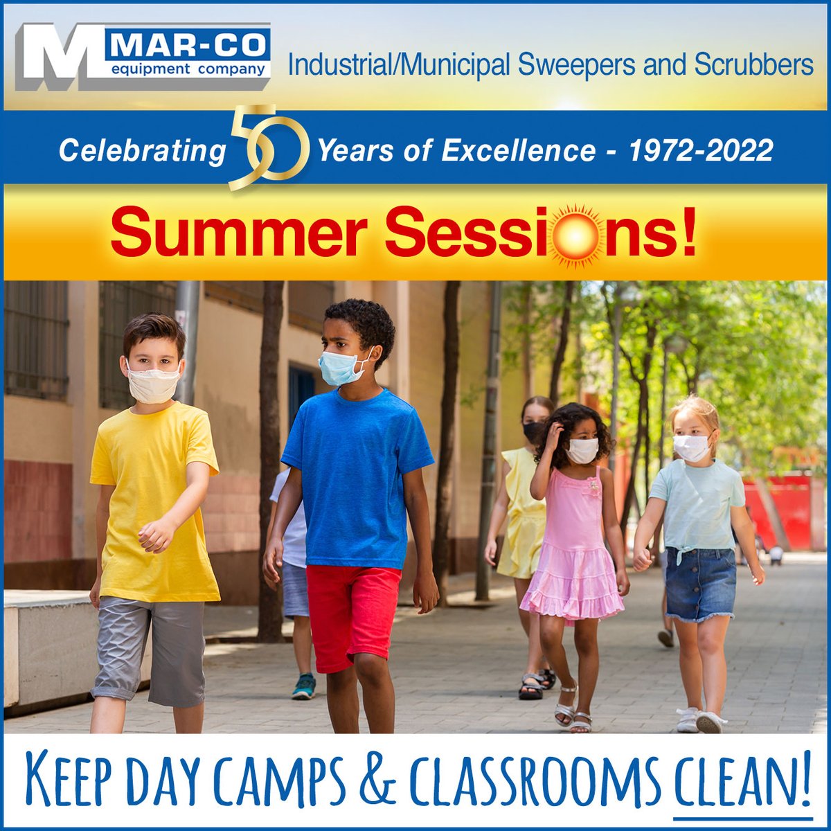 MarCoEquip's tweet photo. Summer Sessions and Classes! 🌞
From the playground to the campus, we have what you need to CLEAN. Scrub it, pressure wash it, sanitize it, sweep it.
Our team is standing by! 📞 800-423-6220.
--
#summerschool #summercamp https://t.co/SSVnw1JEW2