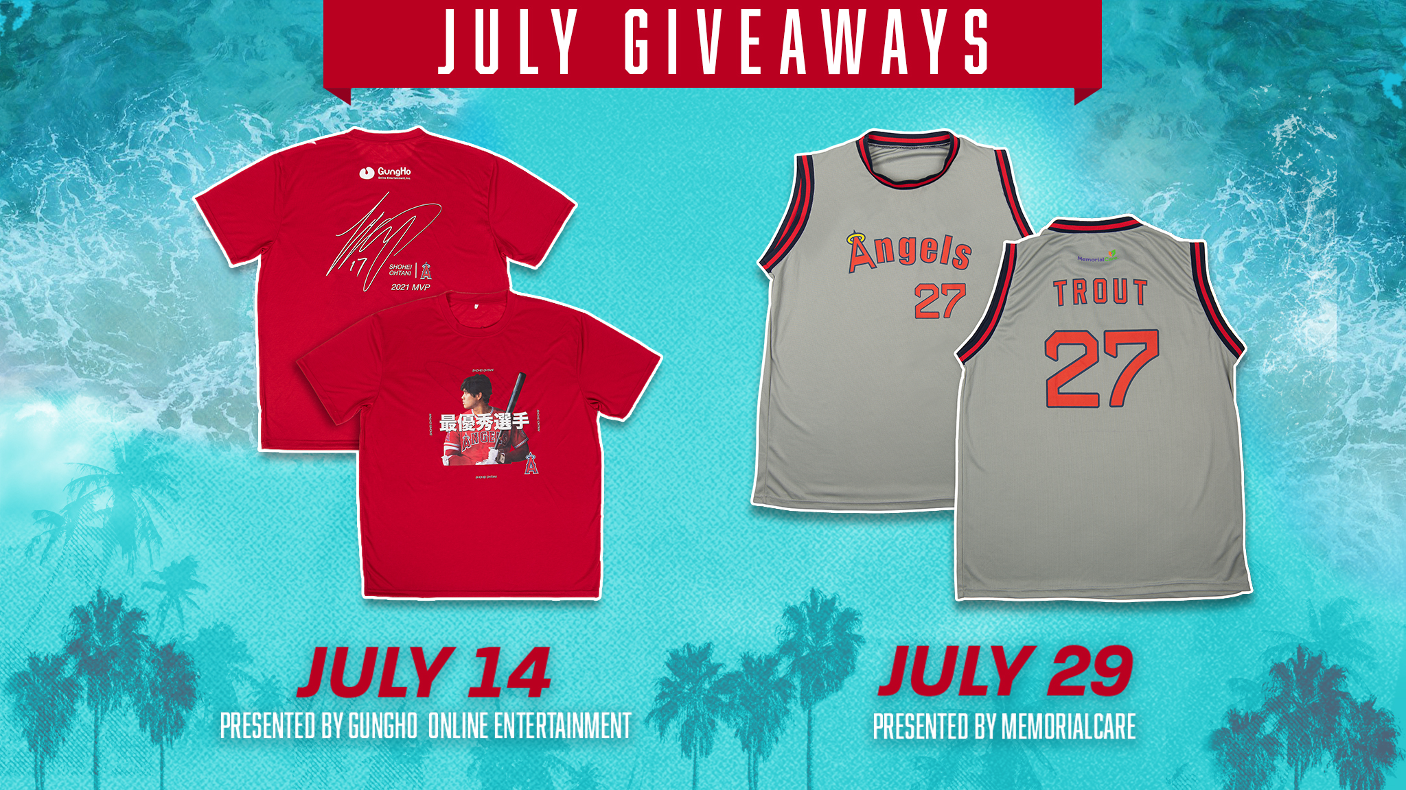 Los Angeles Angels on X: Head to the Big A this month for the Ohtani MVP  Shirt and Trout Throwback Tank Top! Don't miss your chance to get one of  these great